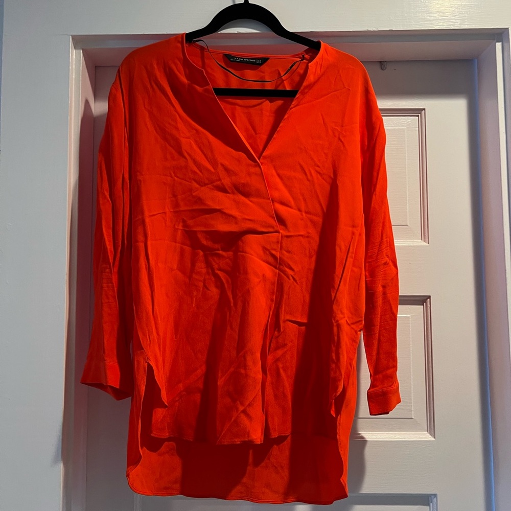 Zara Vivid Orange Blouse